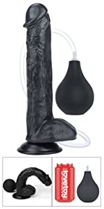 Realistic Squirting Dildo Ejaculating Dildo with Enema Bulb
