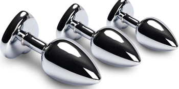 metal anal plug set of 3, butt plugs toys for women men couples