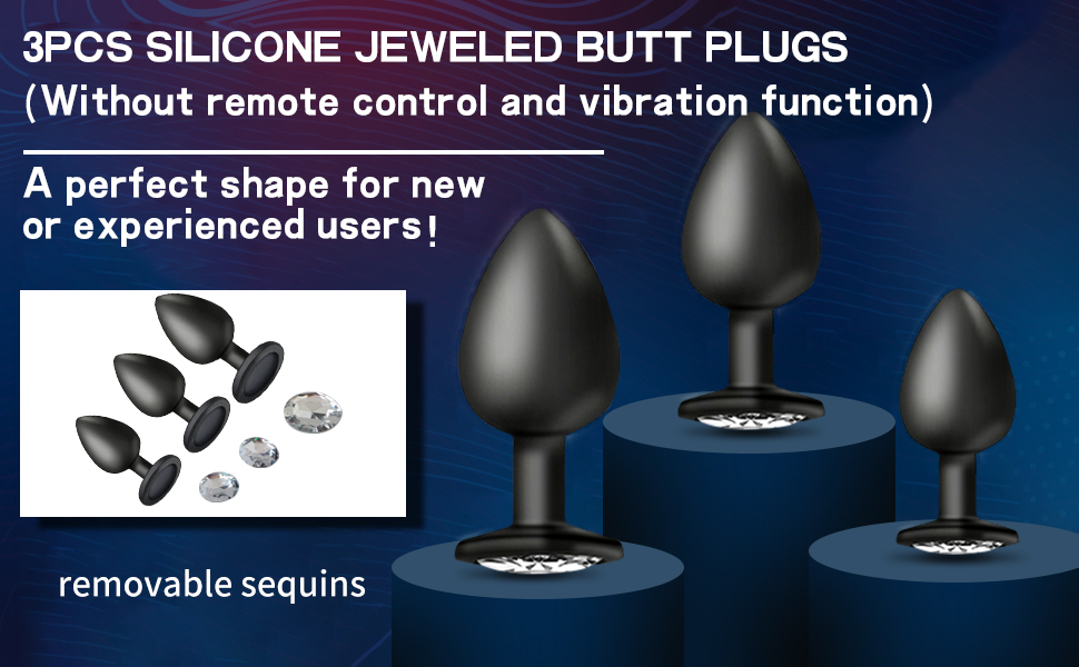 Silicone Jeweled Butt Plug