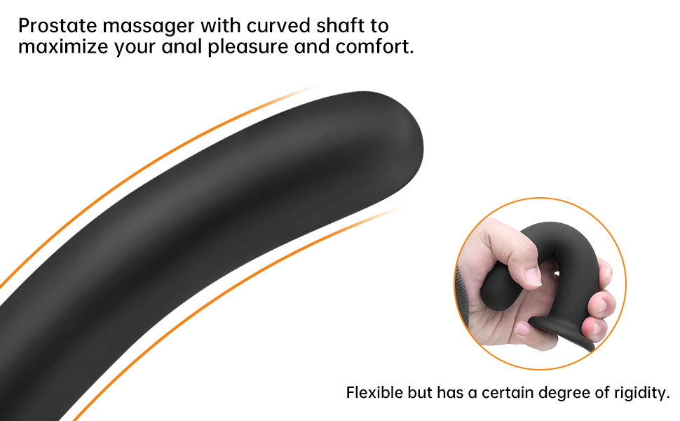 Prostate massager with curved shaft