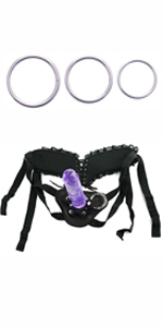 Purple Harness strap-on dildo