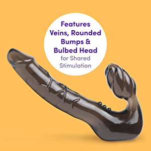 Lovehoney Double Wow Strapless Black Strap On Dildo for Men & Women