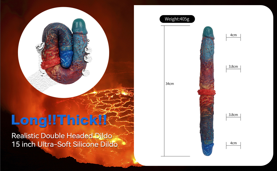 Realistic 15 inch soft silicone dildo