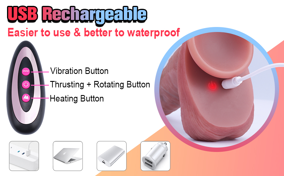 USB rechargeable dildo stimulation