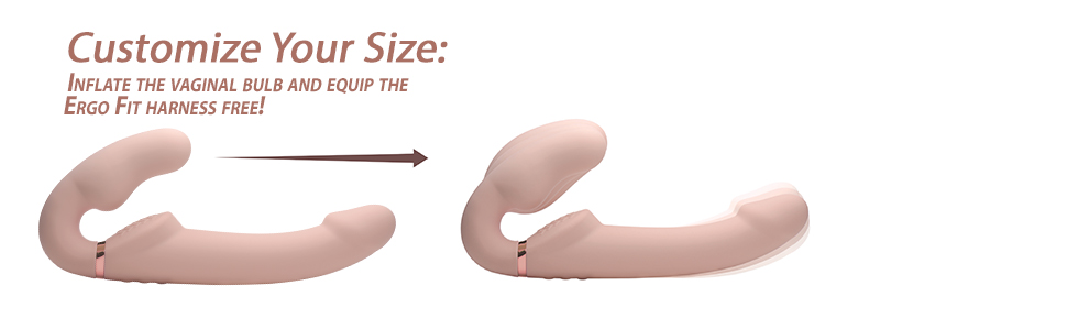 inflatable double ended dildo strapless harness free strap on ergonomic customizable