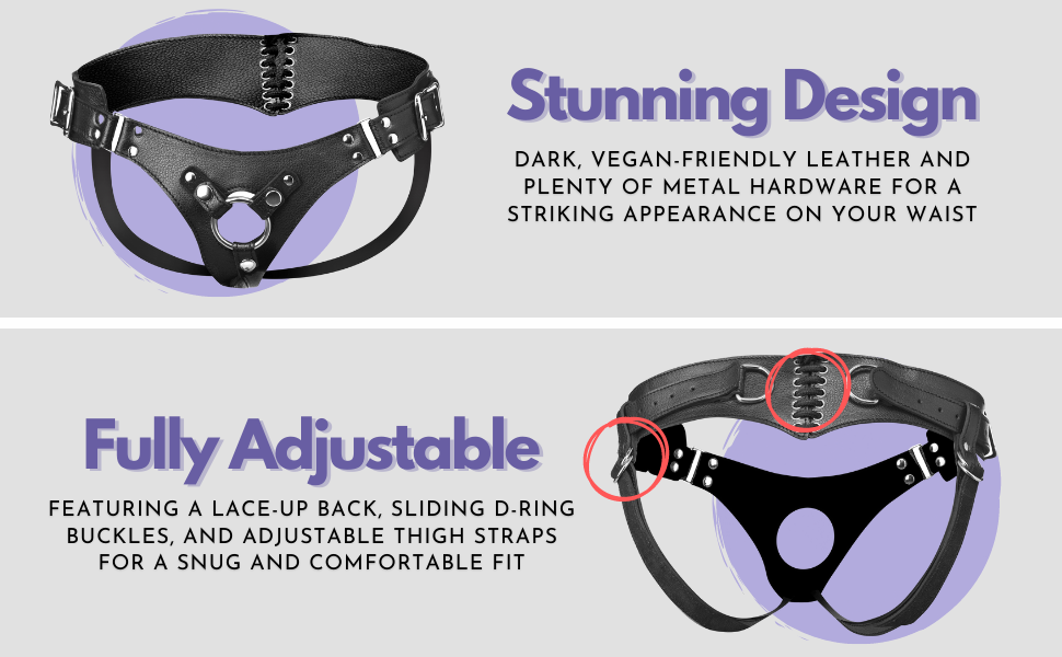 adjustable harness strap belt underwear for strapon play men women couples sex toy vegan leather