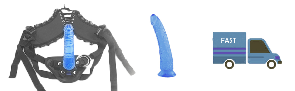Crystal harness straps-on dildo