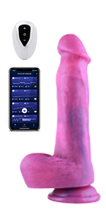 APP & REMOTE CONTROL VIBRATING REALISTIC PURPLE DILDO