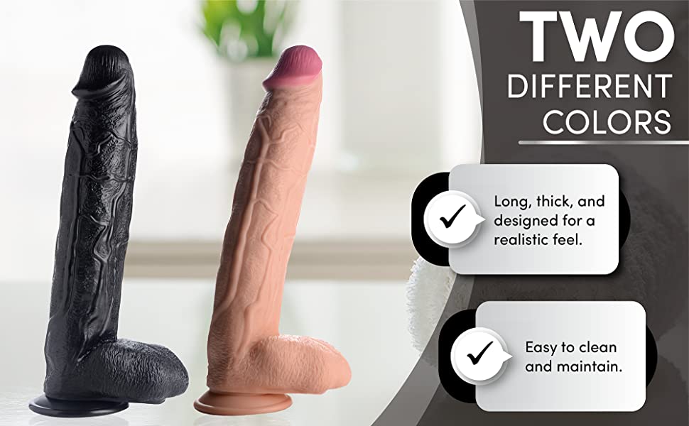 long thick easy to clean dildo sex toy for men women couples black light realistic veiny
