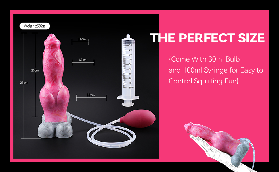 The perfect size, 30ml suction ball and 100ml syringe