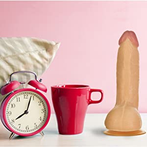 Pure Love 7.5 Inch Firm Silicone Dildo with Suction Cup Beige Color Adult Sex Toy vibrator realistic