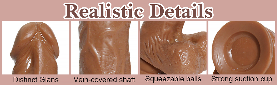 Detail of realistic dildo with glans