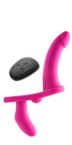 double take double ended dildo sex toy strap on remote control vibrator for men women couples