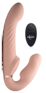 Strap U ergo fit strapless dildo with remote controller inflatable bulb sex toy for men women peg
