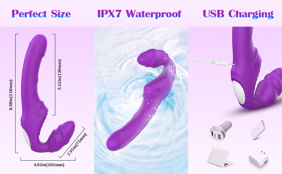 adorime strap on strapless G spot dildo vibrator