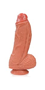 Double Density Texture Silicone Realistic Dildo with Strong Suction Cup