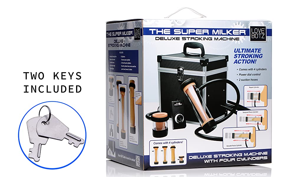 automatic stroking sucking machine lockable durable case cylinders flexible silicone