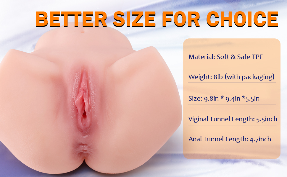 Size and package of male masturbator doll