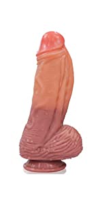 Double Density Texture Silicone Realistic Dildo with Strong Suction Cup