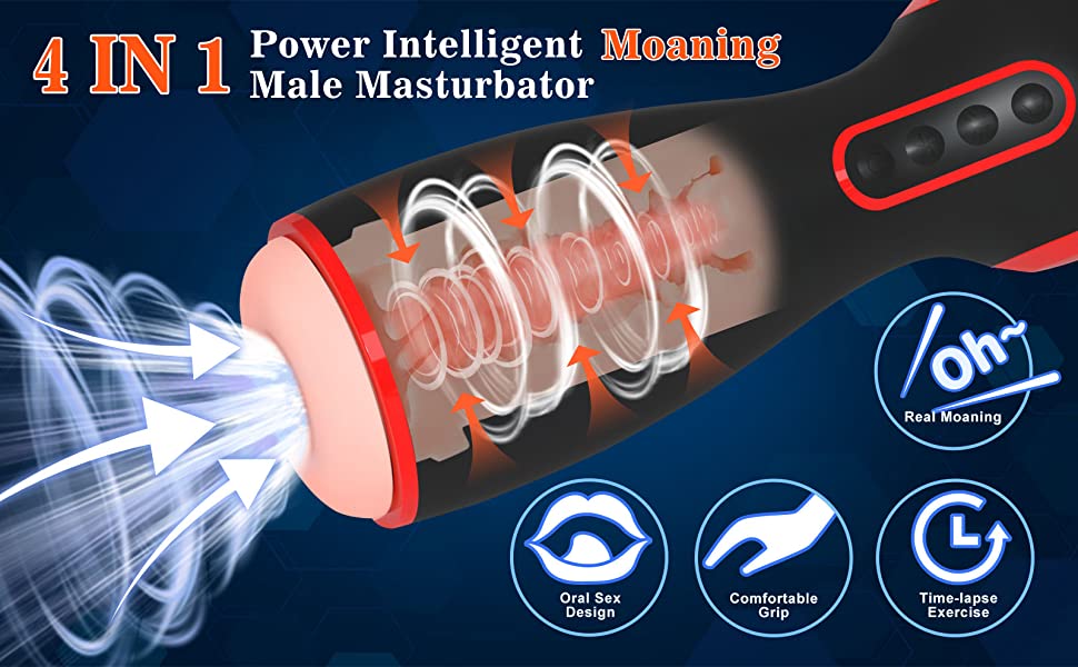 4 in 1 multi-function electric automatic sucking and squeezing male masturbator black