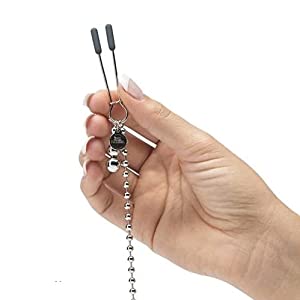 Shades of Grey Darker at My Mercy Silver Beaded Chain Nipple Clamps - Hypoallergenic - 27g