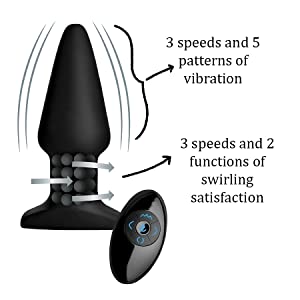 Rimmers rechargeable slim sex toy anal toy plug rotating beads vibrator prostate stimulator