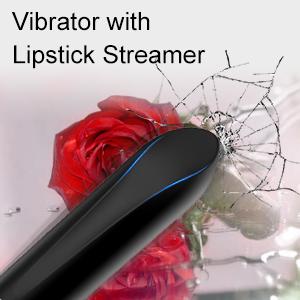 Vibrator with lipstick streamer