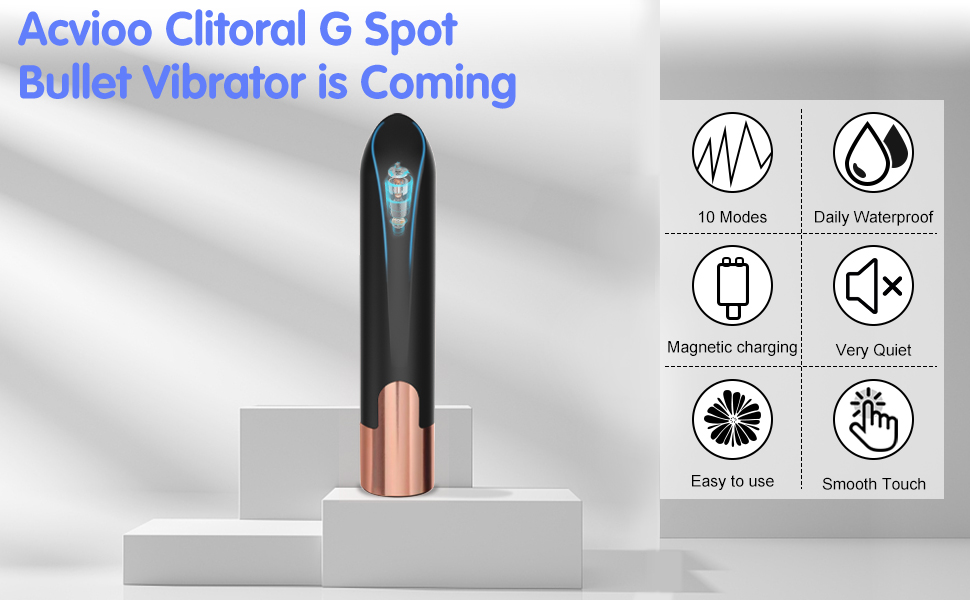 Acvioo Clitoral G spot Bullet Vibrator is coming(10 mode & magnetic charging & easy to use & smooth