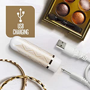the collection glitzy deco rechargeable bullet gold usb rechargeable