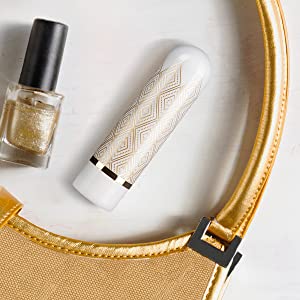 the collection glitzy deco rechargeable bullet gold elegant design compact power discreet