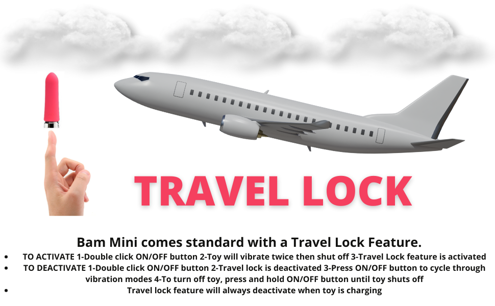 travel lock feature for the bam how to instructions for activating airplane mode adult toy stays off
