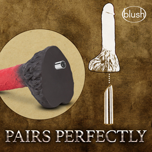 blush novelties the realm silver rechargeable bullet pairs perfectly with lock on dildo