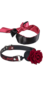 Rose Gag & Silk Strappy Blindfold