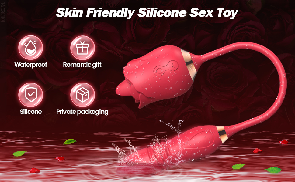 Rose Sex Toys for Women - Adult Rose Toy Vibrator with Thrusting Dildo for Woman Couples