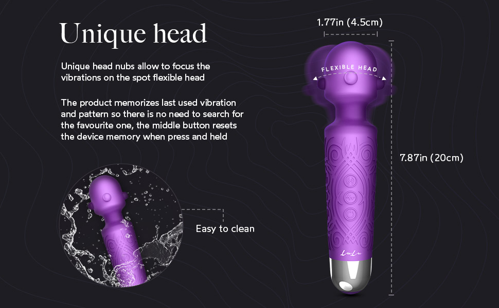 LuLu comes with a unique head that features unique nubs to focus vibrations on the area