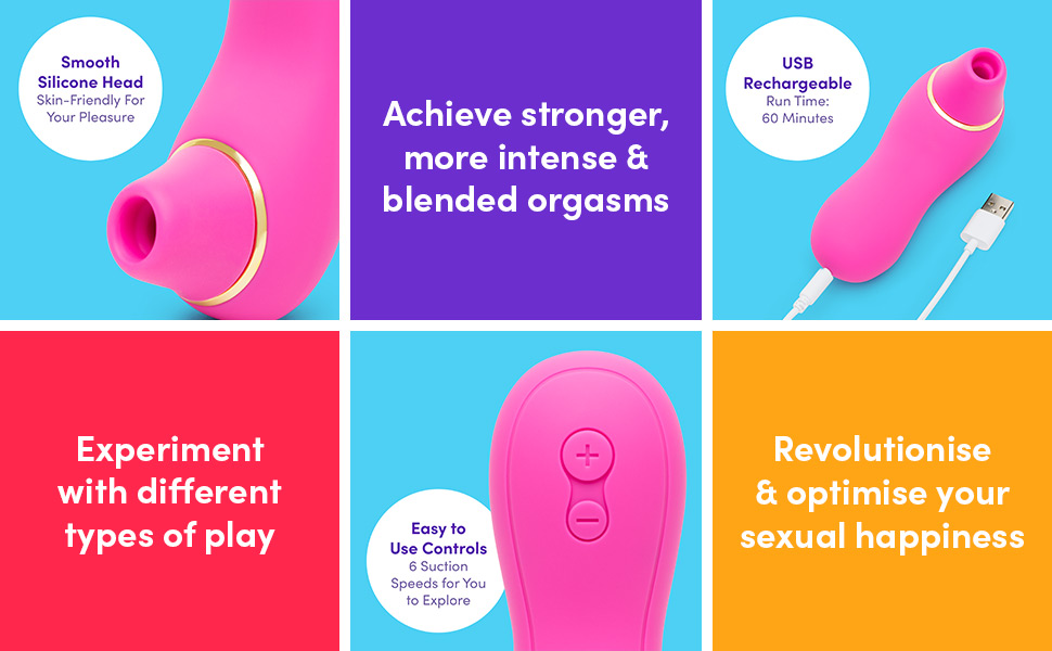 Lovehoney Thrill Clitoral Sucking Toy - Clit Stimulator with 6 Suction Speeds