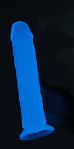 get lucky periwinkle peen glow in the dark dildo veiny peen with suction cup base