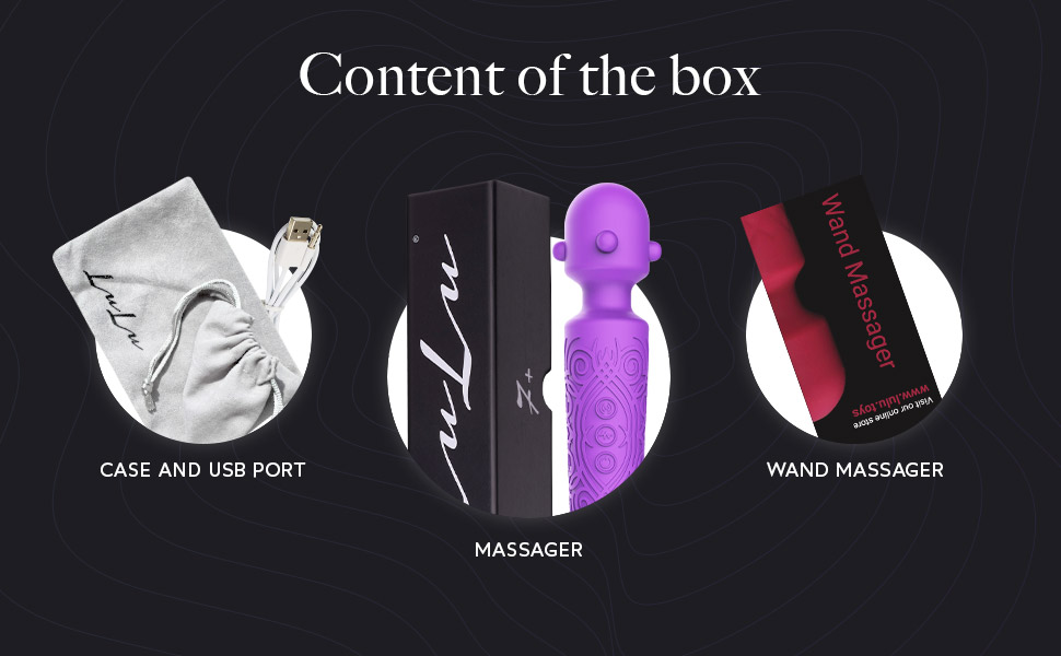 LuLu 7+ vibrator comes with a travel pouch, USB charging cable and instructions
