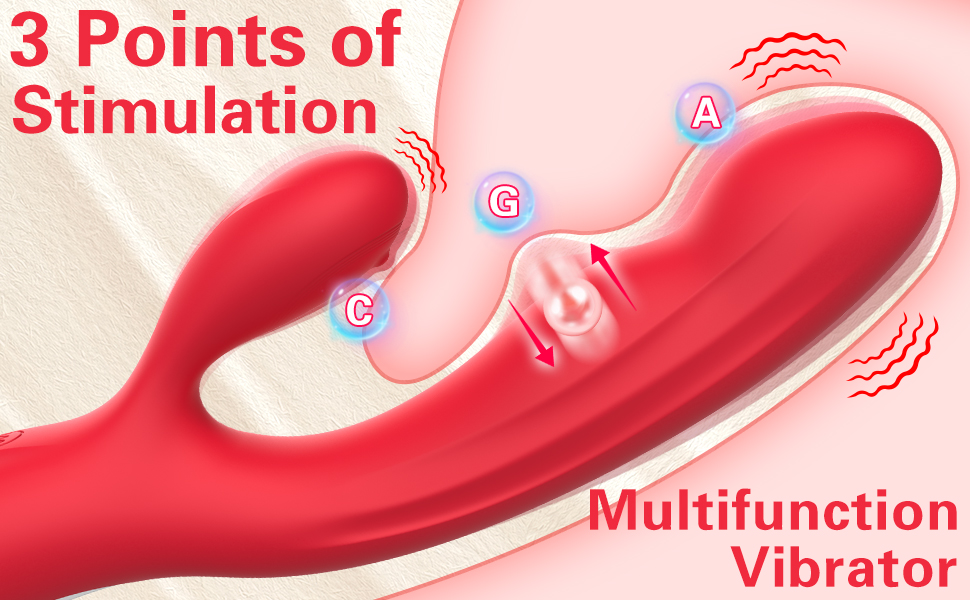 Triple stimulation vibrator for women
