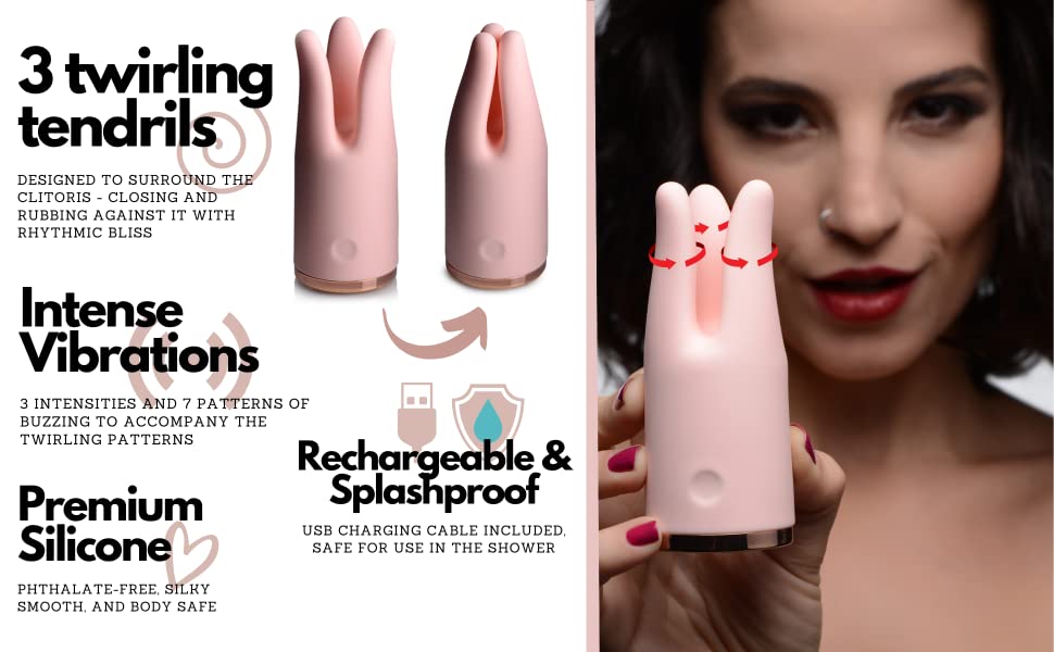 vibrator massager for women clit stimulator silicone twirling twisting rotating squeezing pinching