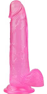 get lucky 9 inch jelly dong with suction cup base realistic veiny peen with balls