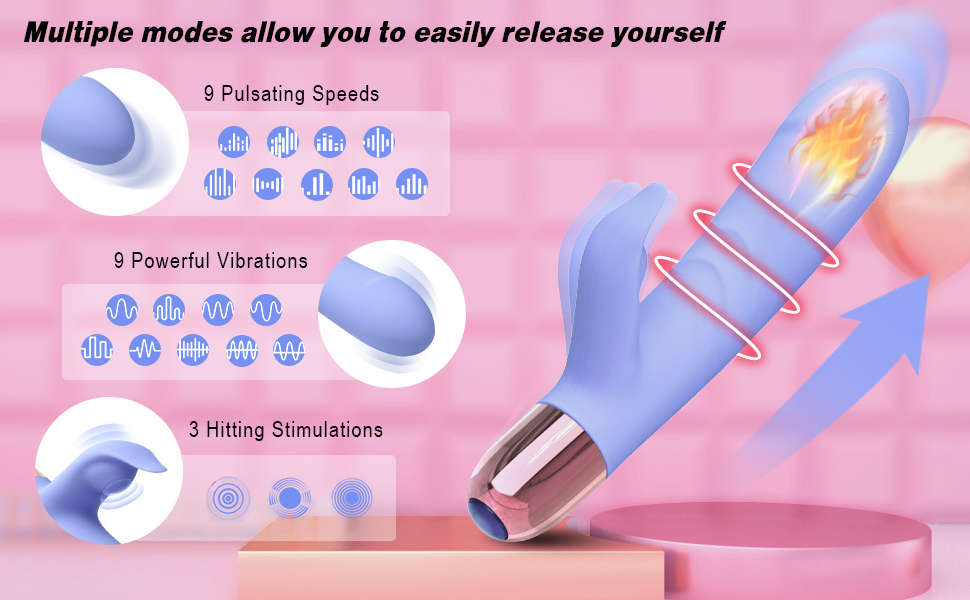 Pulsating Rabbit Vibrator Realistic Dildo Vibrator for Women