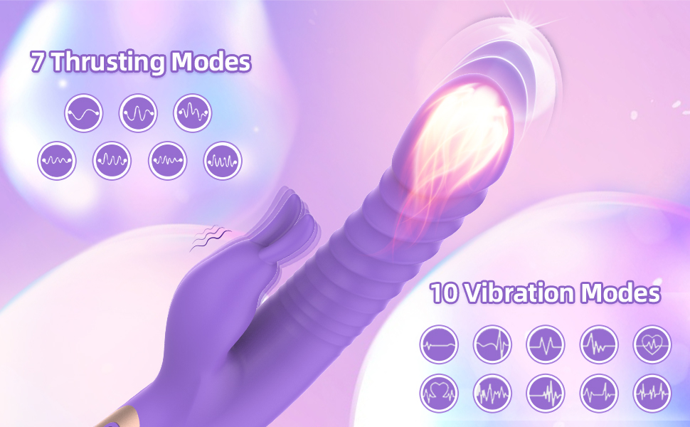  Rabbit Vibrator Thrusting Rotating Dildo Heating