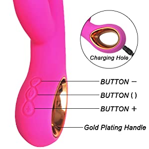 rabbit vibrator pink handheld button