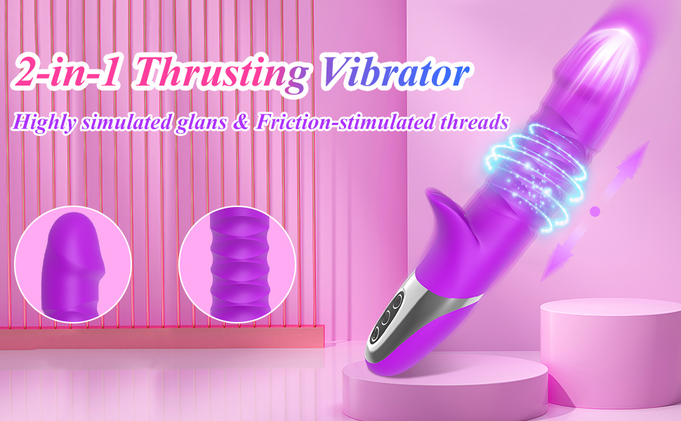 2 in 1 thrusting vibrator
