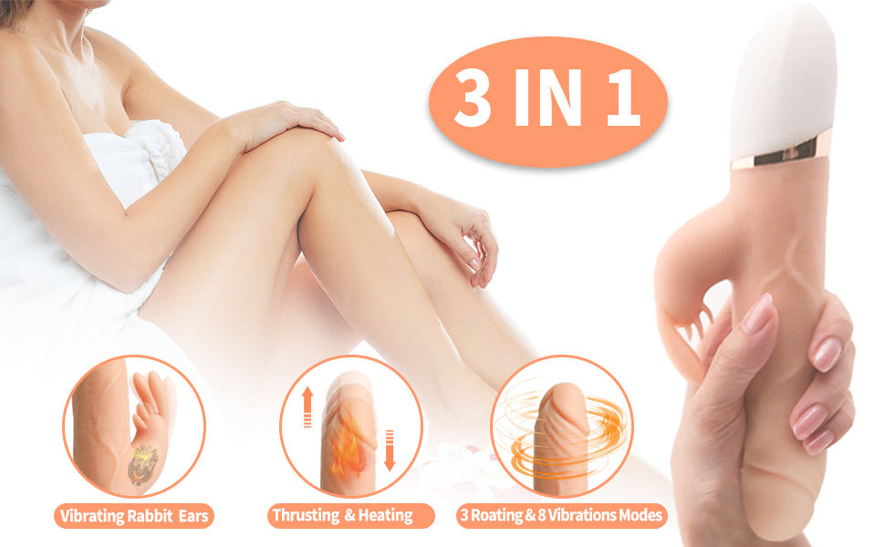 3 in 1 Thrusting rabbit vibrator