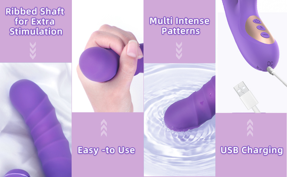  Rabbit Vibrator Thrusting Rotating Dildo Heating