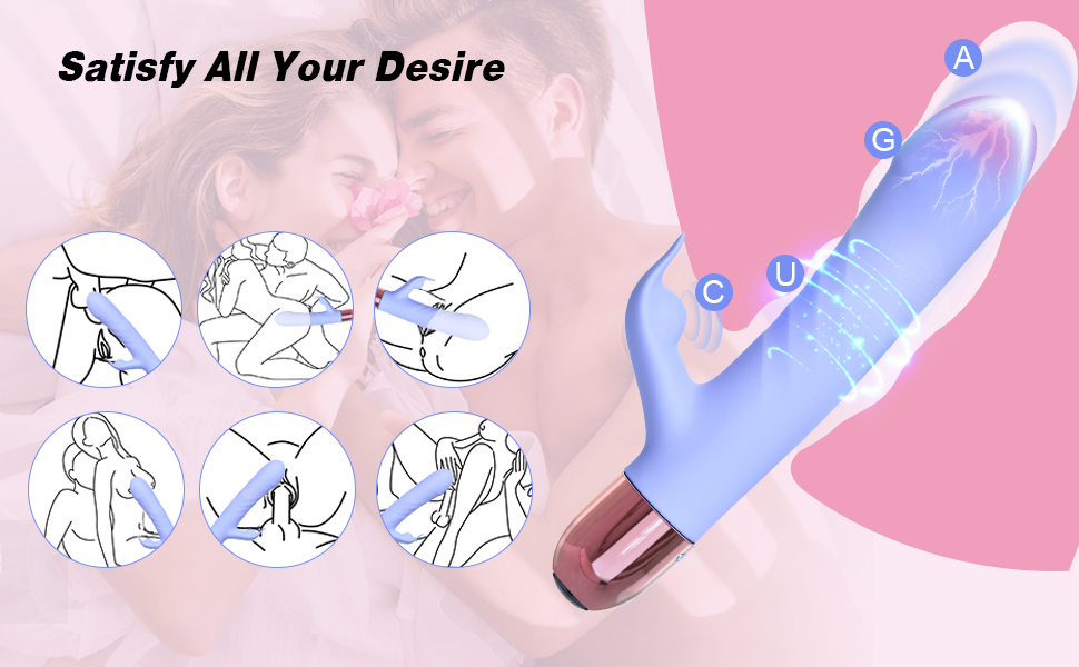Pulsating Rabbit Vibrator for Women, Magnetic Rechargeable G Spot Clitoral Dildo Vibrator