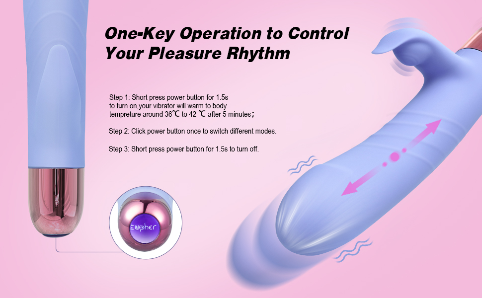 Pulsating Rabbit Vibrator for Women, Magnetic Rechargeable G Spot Clitoral Dildo Vibrator