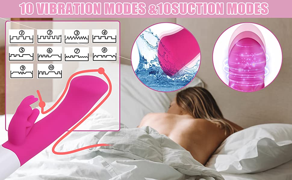 Thrusting Rabbit Vibrator for G Spot Clitoris Stimulation
